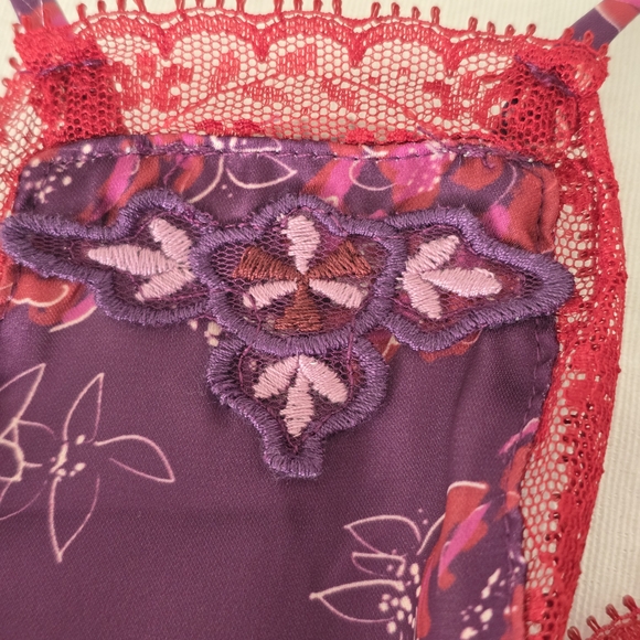 NWT Free People Intimately Free Floral Satin Lace Cami Eggplant XS Boho Romantic - Picture 11 of 16